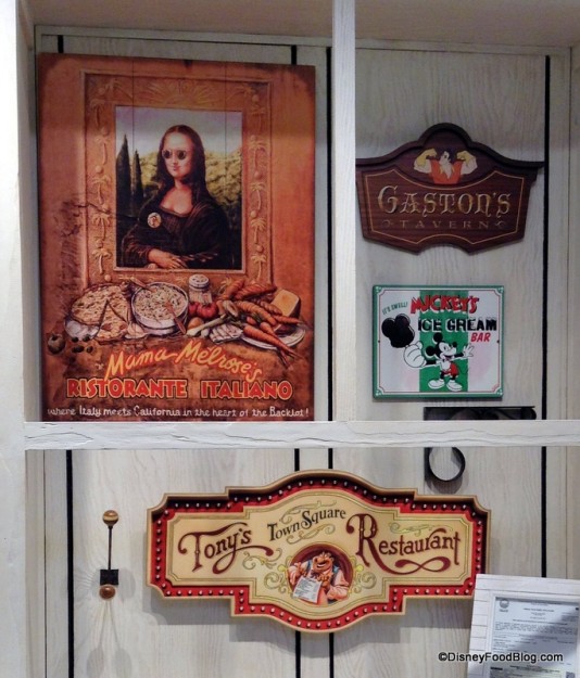 Disney Restaurant signs and artwork
