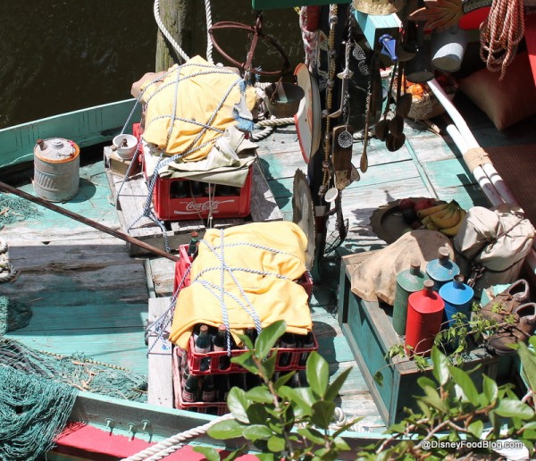 Coke crates in boat