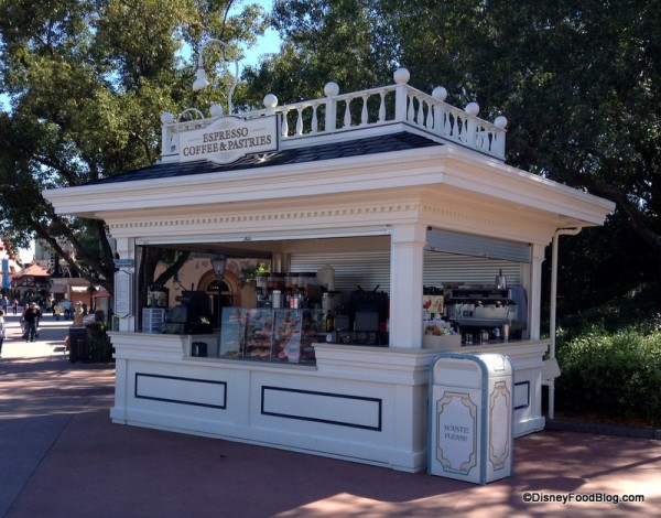 Joffrey's kiosk to the left of American Adventure