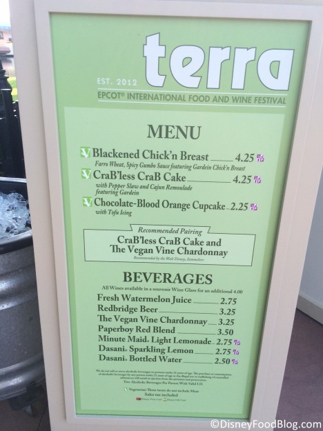 2014 Terra Menu