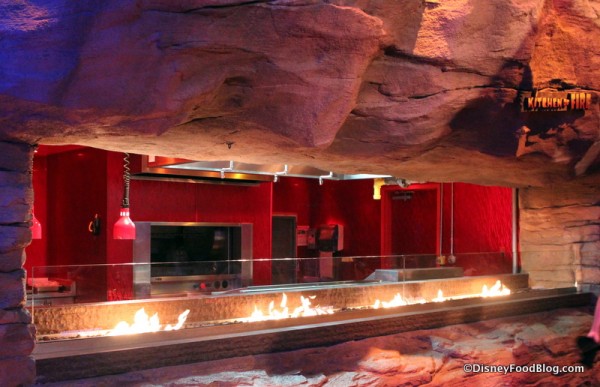 Fire by the On-Stage Kitchen