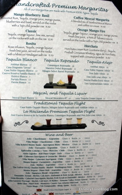 Beverage Menu -- Click to Enlarge
