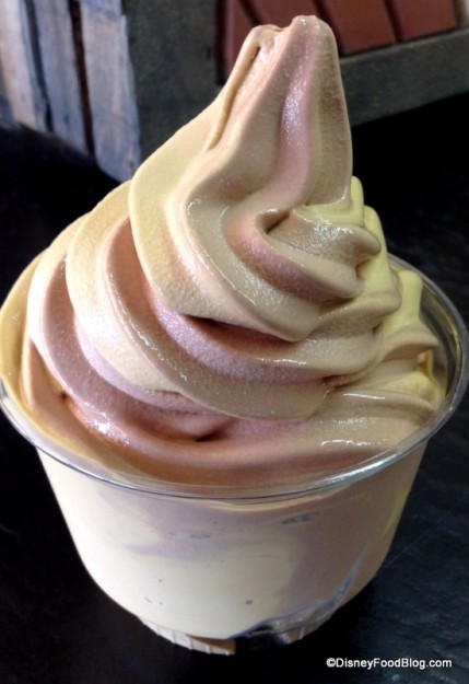 Frozen yogurt dulce de leche and dutch chocolate twist