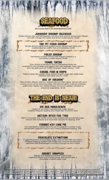 Seafood and Desserts  -- Click to Enlarge