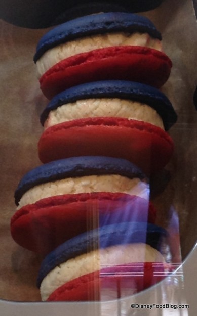 Vanilla Macaron Ice Cream Sandwiches in case