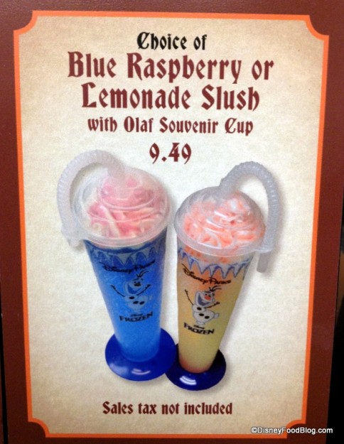 Olaf Souvenir Cups with Slushes
