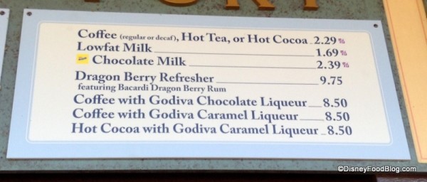 Refreshment Port Drink Menu