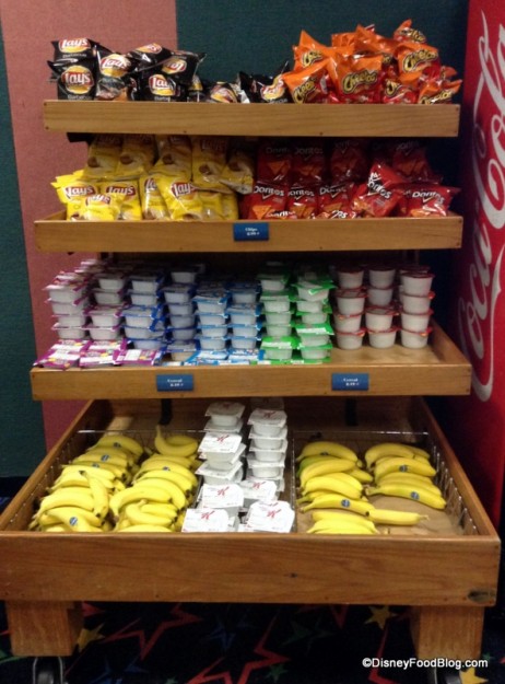 Cereal, chips, and bananas