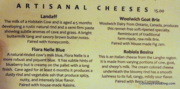 Cheese Selection -- Click to Enlarge