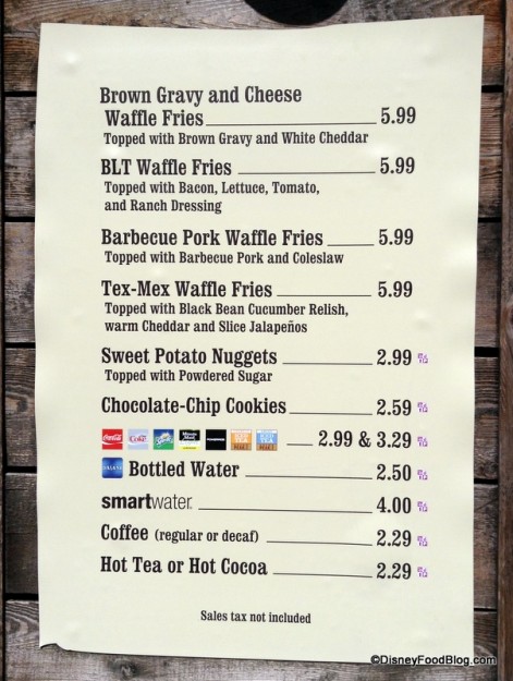 New Golden Oak Outpost Menu