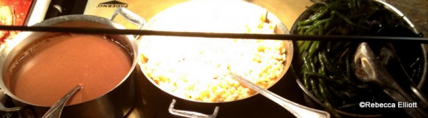 Brown Gravy, Spaetzle and Green Beans 