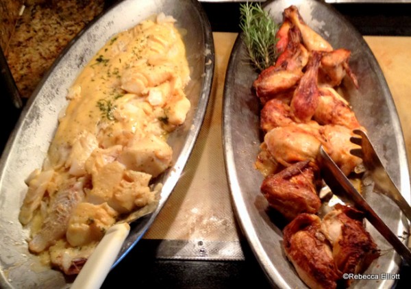 Fresh Cod in Mustard Cream Sauce and Roast Chicken