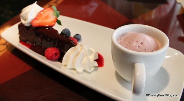 Chocolate Espresso Torte with Vanilla Port ice cream