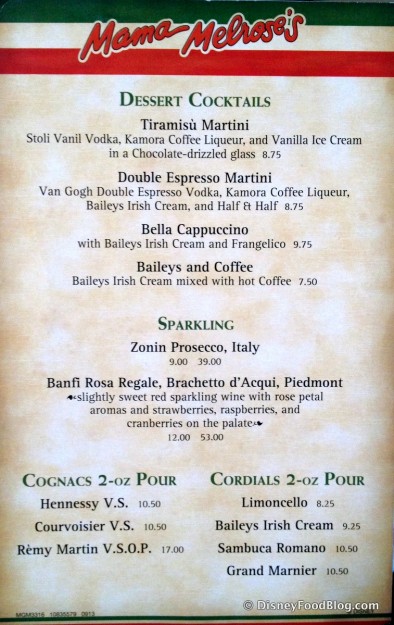 Dessert Menu -- Click to Enlarge