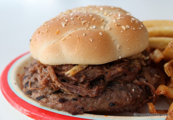 French Dip Burger close up