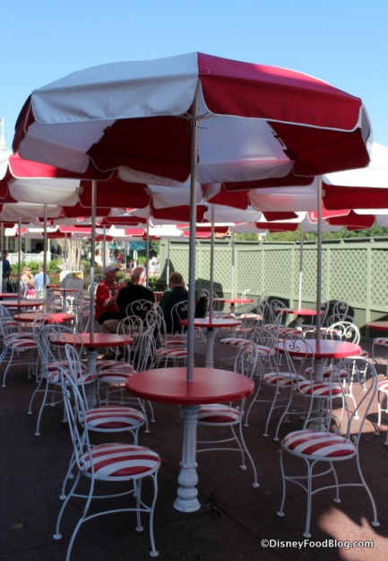 Outdoor seating by Hub refurbishment