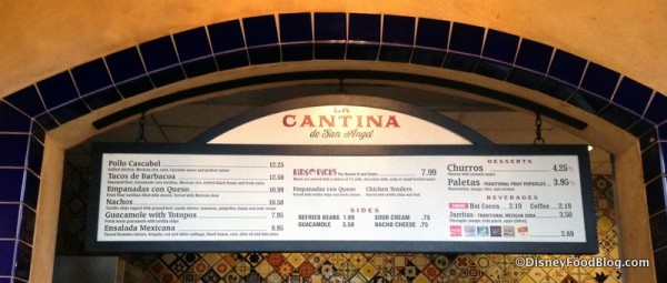 La Cantina Menu