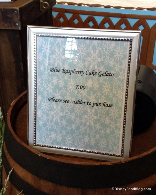 Blue Raspberry Cake Gelato sign