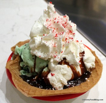 Peppermint Sundae at Plaza Ice Cream Parlor
