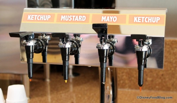 Condiments at beverage station