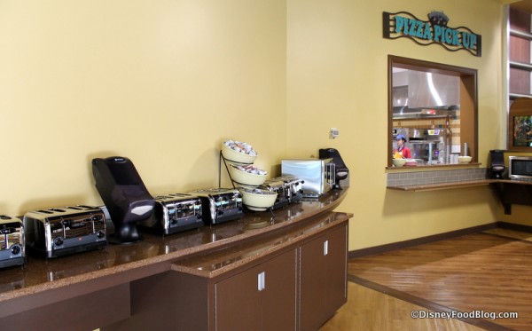 Toasters by the Pizza Pickup window