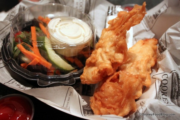 Battered Chicken Tenders and Side Salad