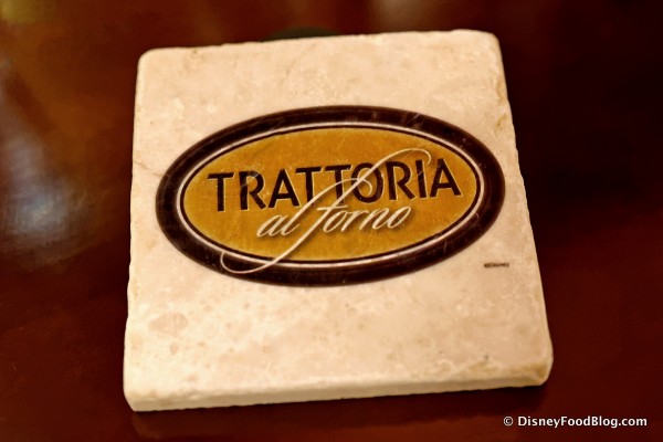 Trattoria al Forno Logo on Brand-New Coasters