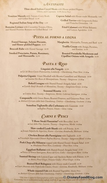Menu -- Click to Enlarge