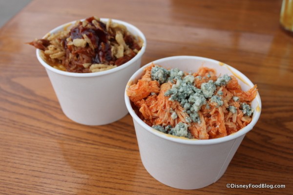 Barbecued Pulled Pork Macaroni & Cheese and Buffalo Chicken Macaroni & Cheese