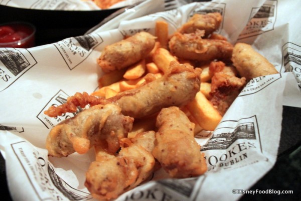 Mini Irish Style Battered Sausages and Chips