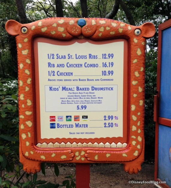 Temporary Menu for Beastly and Gardens Kiosks