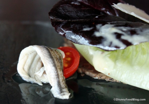 Anchovy Garnish on the Carpaccio