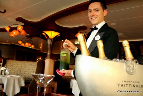 After the strawberry and mint, they add the Absolut Pears