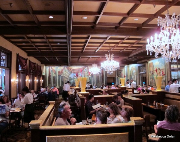 Inside the no-frills dining room