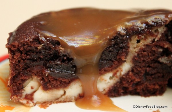 Warm Peanut Butter Brownie -- Cross Section