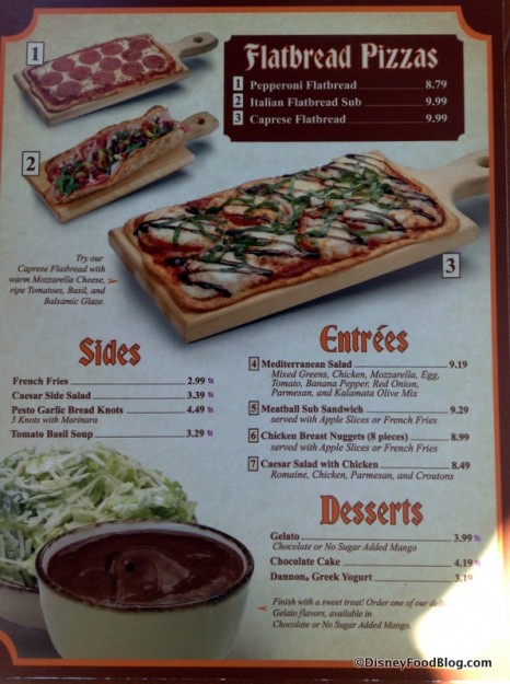 Pinocchio Village Haus menu
