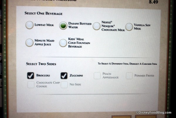 Digital Touchscreen Kiosk Menu -- Kids' Picks Options