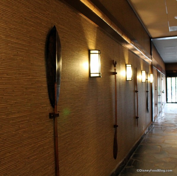 Oars lining the wall