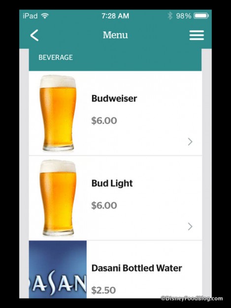 Fantasmic! Beverage options