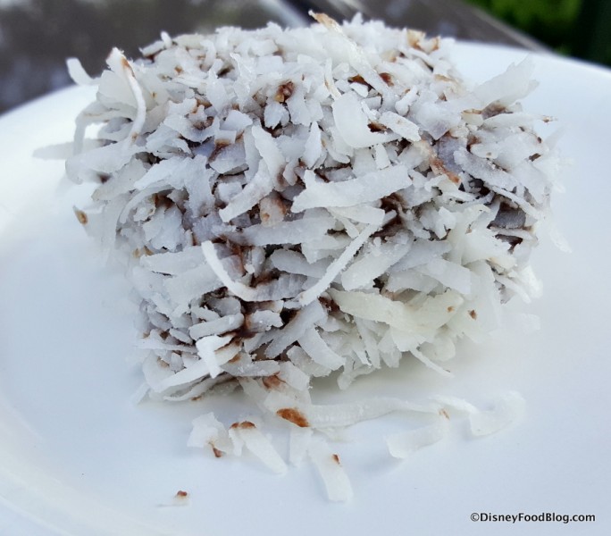 Lamington: Yellow Cake Dipped in Chocolate and Shredded Coconut