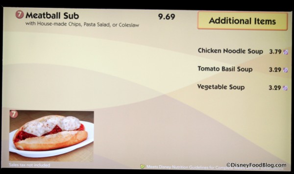 More Sandwiches Menu and Sides -- Click to Enlarge