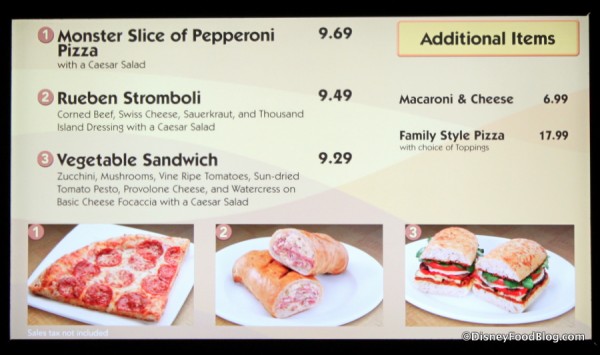 More Italian Options -- Click to Enlarge