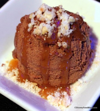 Liquid Nitro Chocolate Almond Truffle with Warm Whiskey Caramel at Chew Lab