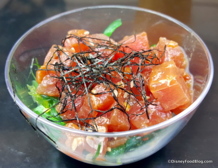 Hawaii Tuna Poke with Seaweed Salad and Nori Strings