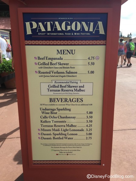 2015 Patagonia Menu
