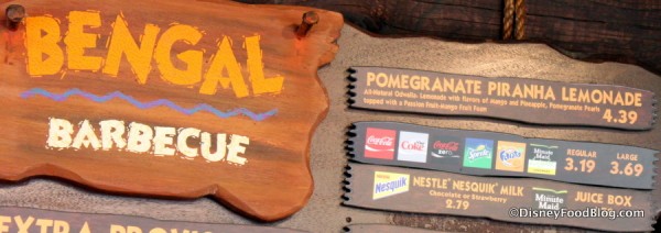 Pomegranate Piranha Lemonade on the menu