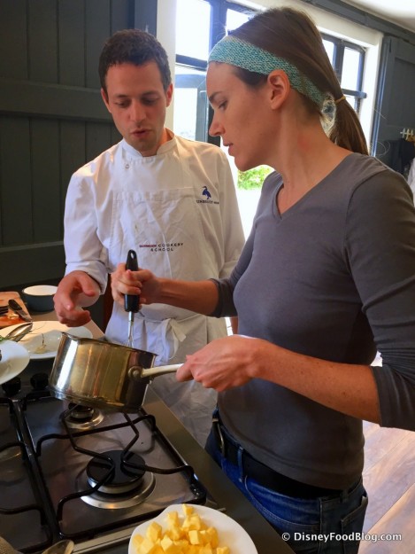 Colleen Receives Some Helpful Hints from Chef Julian