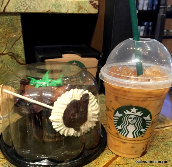 Cupcake and Quad Iced Espresso