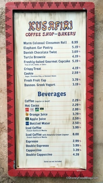 Kusafiri menu