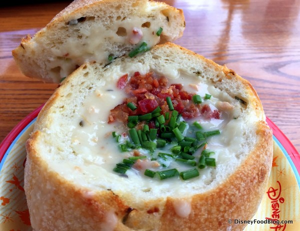 Clam Chowder in a Bread Bowl -- Up Close